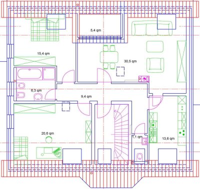 Gut ausgestattete 3,5-Zimmer DG-Wohnung mit 98 m² Wohnfläche