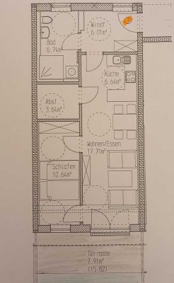 Geschmackvolle, neuwertige 2-Zimmer-Erdgeschosswohnung mit geh. Innenausstattung mit Terrasse
