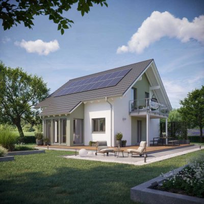 Schicker Neubau mit praktischer Raumaufteilund und quadratischem Grundstück