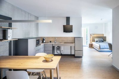 58m² vollmöbliertes All-inklusive-Apartment mit Gym, Lounge, Dachterrasse