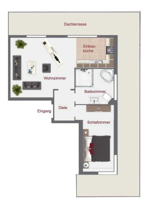 Gepflegte 2-Zimmer-Wohnung mit Balkon im 3. OG in Lohmar