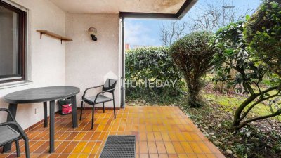 Wohnen auf einer Ebene mit Terrasse, Garten, Garage und Stellplatz