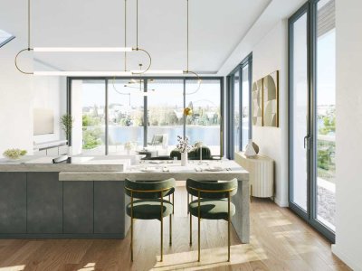 Ausblick auf die Dahme – 4-Zimmerwohnung mit Dachterrassen und unverbaubarem Blick aufs Wasser