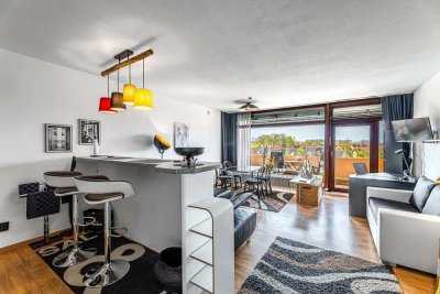 Helle möblierte 1-Zimmer Wohnung mit Balkon im 4. OG in Unterfarrnbach