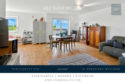 Gehobenes Wohnen am Naturschutzgebiet: traumhafte 3-Zimmer-Wohnung mit Balkon und Weitblick