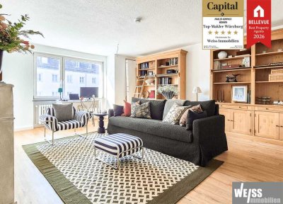 2-Zimmer-Wohnung mit zwei Balkonen in Main-Nähe mit traumhaftem Festungsblick