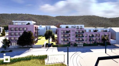 B12: Balkon "ins Grüne": 1-Zimmer-Apartment im 1. OG