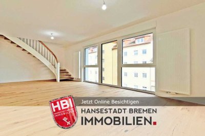 Flüsseviertel / Erstbezug / Exklusive 4-Zimmer-Maisonette-Wohnung mit Balkon in Bestlage