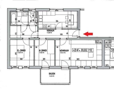 Barrierefreie 3-Zimmer Erdgeschosswohnung mit Balkon und Parkplatz