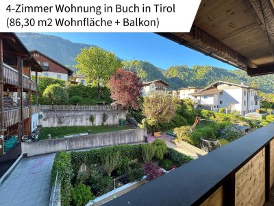 Provisionsfrei: 4-Zimmer-Wohnung mit Balkon und Tiefgarage in Buch in Tirol