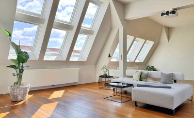 Penthouse im Samariterviertel: Über 300m² Nutzfläche, Weitblick, Sauna, Fitness, große Dachterrassen
