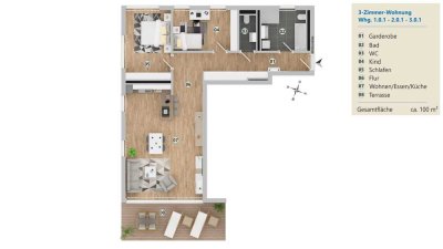 3-Zimmer-Neubauwohnung