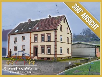 Zwei Einfamilienhäuser zum Ausbauen inkl. Halle und Garten - Nünschweiler (Pfalz)