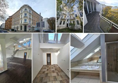 Helle DG-Wohnung mit Galerie, ca. 64 m² WZ, Kamin, Gäste-WC, gr. Balkon, Lift, SP mgl.