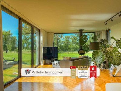 Exklusives Designhaus mit Klimaanlage, Kamin, PV & 3.753 m² Gartenidylle