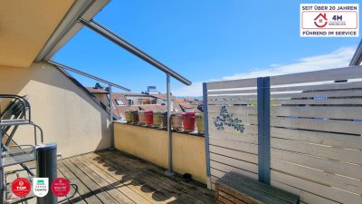 ☀️Sonniges Wohnerlebnis ☀️Dachgeschoss-Maisonette mit zwei Terrassen und Tiefgaragenplatz