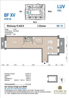2-Zimmer-Neubauwohung KfW 40 im Baufeld XV 2-Balkone