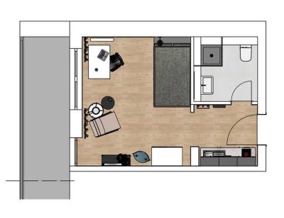 535.0 € - 25.0 m² - 1.0 Zi.