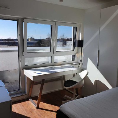 Helle 1-Zimmer Wohnung im 5. OG mit Dachterrasse in Augsburg