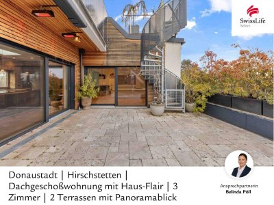 Donaustadt | Hirschstetten | Dachgeschoßwohnung mit Haus-Flair | 3 Zimmer | 2 Terrassen mit Panoramablick