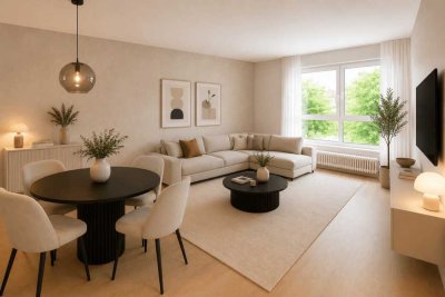 Viel Platz für gemeinsame Zukunft – großzügige 3-Raumwohnung mit Wohnküche & Gäste-WC