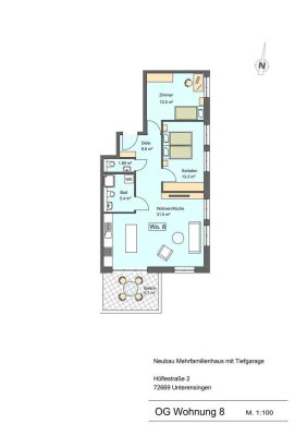 3-Zimmer Obergeschoss Neubauwohnung in Unterensingen