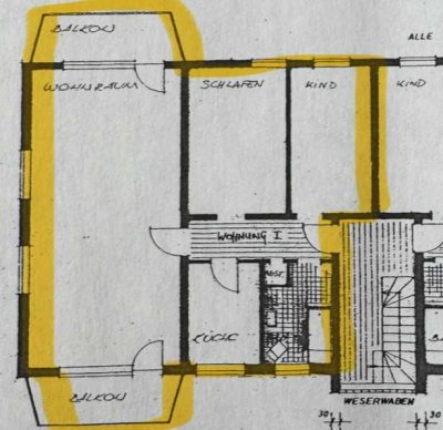 Schöne 3-Zimmer Wohnung mit Balkon und Garage in Motten