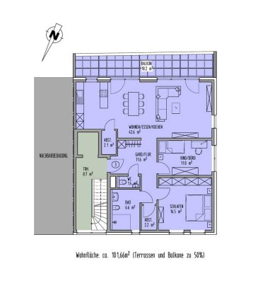 Moderne Wohnung mit Balkon im 2.OG in exklusiver Neubauanlage