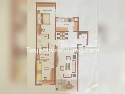 Tauschwohnung: Tausche 3,5 Zimmer Whg mit Balkon, Keller und TG Stellplatz