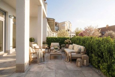 "Hochwertig sanierte EG-Wohnungen mit Sonnenterrasse/Garten. Verfügbar 99,5–124,3 m²"