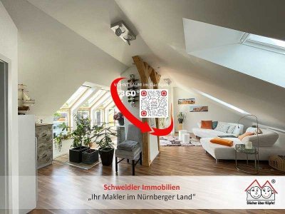 WOHNTRAUM im Dachgeschoss: 3,5-Zimmer-Maisonette-Wohnung mit zwei Balkonen & Stellplatz in Nürnberg