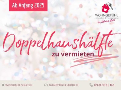 Wohnen im Neubau: Doppelhaushälfte mit Garten, Garage am schönen Niederrhein