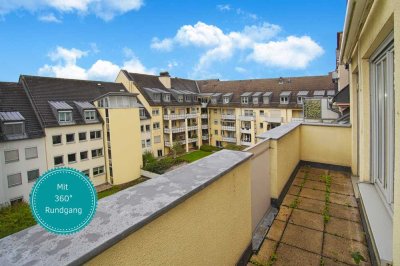 Wunderschöne 3 Raum-Dachgeschosswohnung mit West-Balkon, Aufzug und TG-Stellplatz