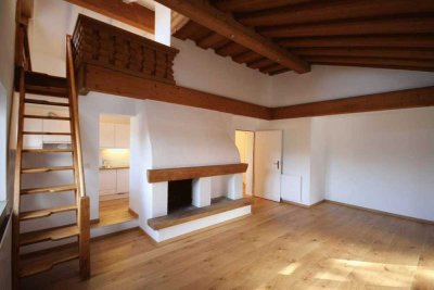 Maisonette mit Kamin, Holzgalerie und großem Balkon in der Wiehre – befristet 3 Jahre