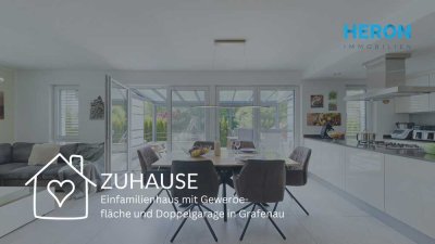 ZUHAUSE - Einfamilienhaus mit Gewerbefläche und Doppelgarage in Grafenau