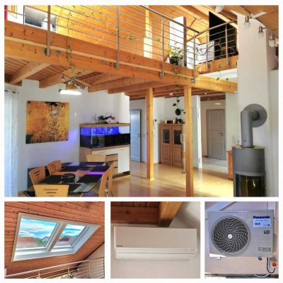 4,5 Zi Maisonette - Neue Dachfenster & Klimaanlage, 4 Stellplätze, EBK, Kaminofen