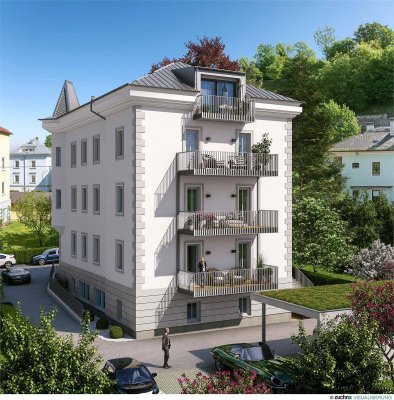 Erstbezug! Exklusive 2 Zimmer Stadtwohnung mit großzügigen Balkon in einer Jahrhunderwendevilla