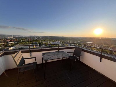 Penthouse-Maisonette über Stuttgart - 132 m², 16./17. OG, 2 Balkone, Aufzug