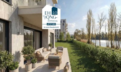 KfW-förderfähige 4-Zimmer-Neubauwohnung zum Kauf mit 2 Bädern & großem Garten