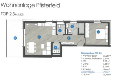 Zweizimmerwohnung Top 2.3 in Fügen - WA Pfisterfeld