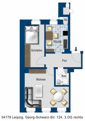 Leipzig Leutzsch- 2 Zimmer Wohnung
