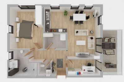 Attraktive 2,5-Zimmer-Penthouse-Wohnung mit gehobener Innenausstattung mit Balkon in Wedemark Elze