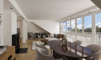 Exklusives Penthouse über Golzheim – modernisiert mit Kamin und hochwertigen Details