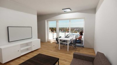 Moderne Zwei-Raum Wohnung mit großem Balkon