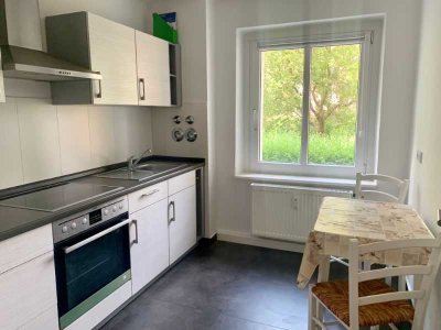 entspannungsfördernde, auen- und elbnahe 2-Raum-Wohnung mit ebenerdiger Dusche im  grünen Ziebigk