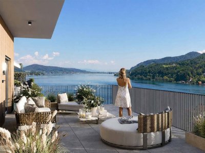 Fantastic Lake View - Großzügige Wörtherseewohnung mit Pool, Seeblick und privatem Seezugang