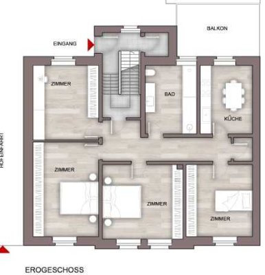 4-ZKB-Erdgeschosswohnung mit Terrasse im Herzen von Worms – nur 50 m zur Fußgängerzone