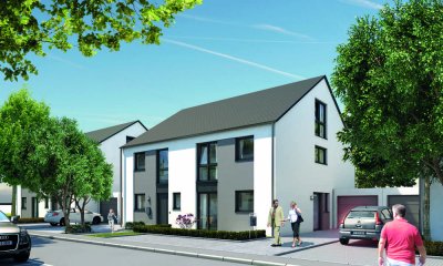 Nachhaltig wohnen: Neubau-Doppelhaushälfte in Effizienzklasse A+ mit Wärmepumpe & PV-Anlage