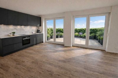 Modernes 3-Zimmer-Penthouse mit großer Dachterrasse