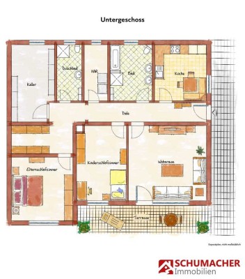 Große helle Dreizimmerwohnung im Erdgeschoss eines Dreifamilienhauses in Unkel zu vermieten